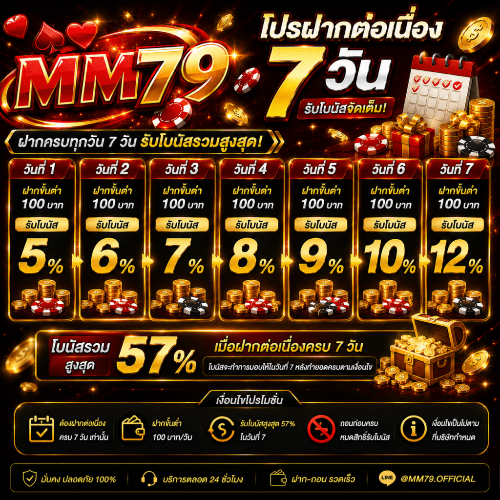 โปรฝากต่อเนื่อง 7วัน MM79