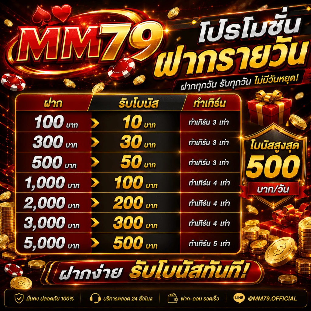โปรโมชั่นฝากรายวัน MM79